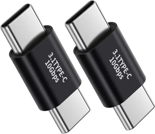 Vista 6 de BOLS Adaptador USB C macho a hembra (2 piezas), compatible con función completa USB C, compatible con tasa de 10 GBbps, audio y video, adaptador