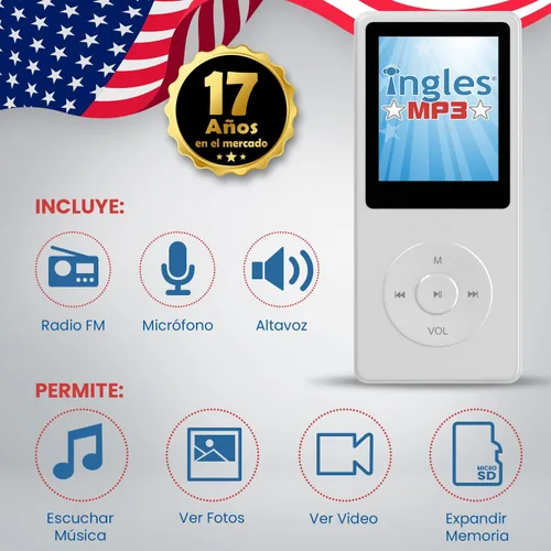 Vista 3 de Curso de INGLES MP3, Aprende Inglés y 3 Meses, CURSO DE Inglés (Incluye reproductor mp3 compacto con 124 lecciones + Libro Guía)