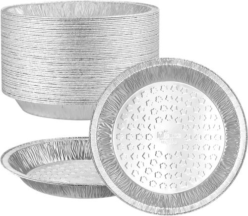 Vista 7 de Moldes redondos de papel de aluminio de 5 pulgadas (paquete de 50), recipientes desechables resistentes para asar, almacenar, hornear, cocinar