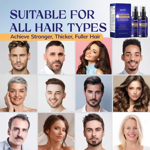 Vista 5 de Crecimiento del cabello de minoxidil al 5% para hombres y mujeres: paquete de 2 sueros de tratamiento de pérdida de cabello con minoxidil extra