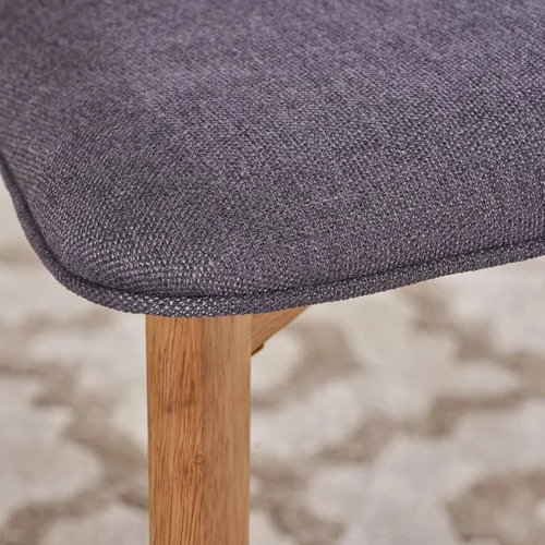 Vista 21 de GDFStudio Chazz Mid-Century - Juego de 2 sillas de comedor con marco de mediados de siglo, juego de 2 piezas, gris oscuro y acabado de nogal natural