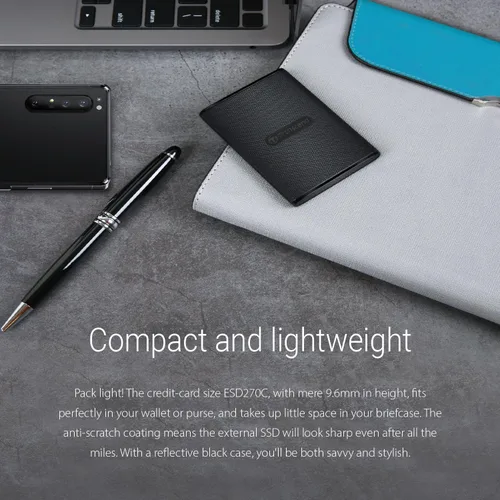 Vista 5 de Transcend ESD270 SSD externo de 250 GB para iPhone16/15/iPad/Mac/Windows/Android, PC/Laptop/Tablet/TV/Consola de juegos, SSD portátil con respaldo