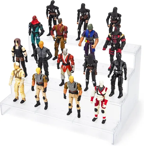 Vista 6 de 3.75 inch Action Figure Risers Stand, VINTAGE (1977-1985) Star was/ Gijeo Figure Display Stands with Flexible Pegs, Toy Support Base Holder