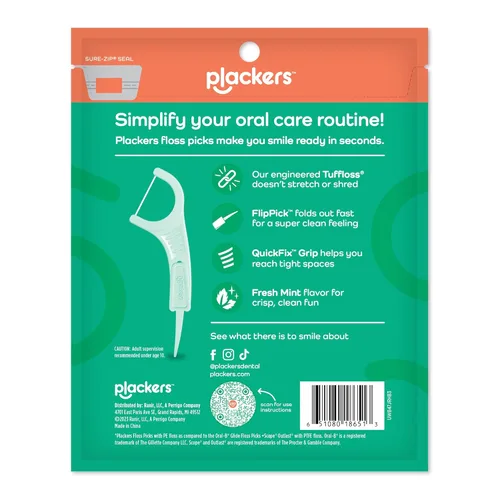 Vista 8 de Plackers Micro Line - Púas de hilo dental plegable, Tuffloss, fácil almacenamiento con sello de cierre seguro, sabor a menta fresca, 150