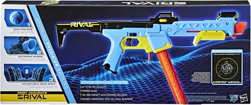 Vista 11 de Nerf Rival Pathfinder XXII-1200 Blaster, Sistema Rival Más Preciso, Mira Ajustable, Cargador de 12 Balas, 12 Nerf Rival Accu-Rounds