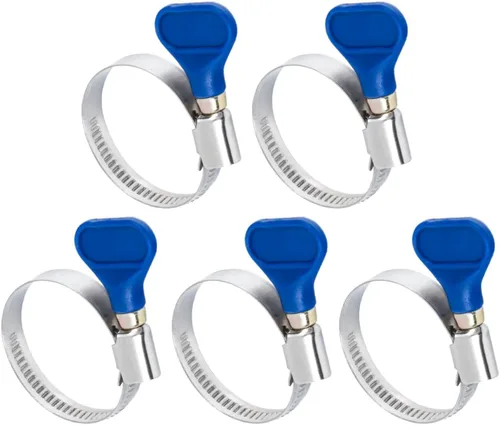 POWERTEC 70247 Abrazaderas de manguera con llave de 1-1/2 pulgadas, abrazaderas ajustables de tornillo de pulgar de acero inoxidable para colección
