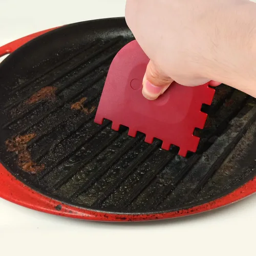 Vista 3 de Juego de 3 herramientas de plástico para rascador de parrilla para limpiador de plancha y accesorios de hierro fundido, kit de herramientas