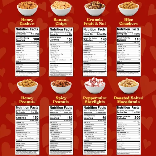 Vista 2 de Cestas de Regalo de Navidad - Torre de Cestas de Regalo de Nueces Indulgentes de 6 Niveles Rellena de Aperitivos y Nueces - Regalo de Navidad