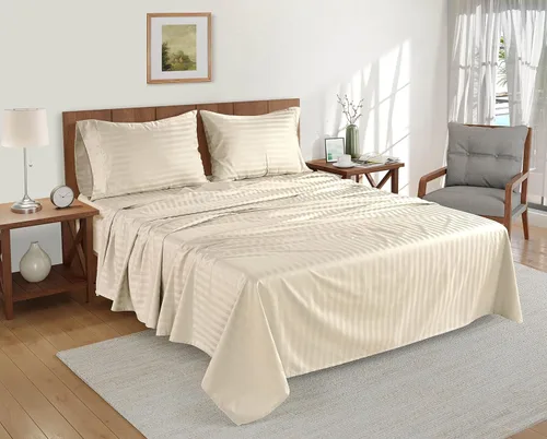 Vista 199 de LANE LINEN - Sábanas individual 100% algodón egipcio suave, cómodo y grueso de calidad de hotel, costuras reforzadas totalmente elásticas, sin