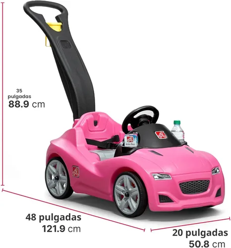Vista 6 de Step2 Whisper Ride Cruiser - Coche de empuje para niños, juguete para montar, sustituto de cochecito, incluye cinturón de seguridad y bocina, hecho