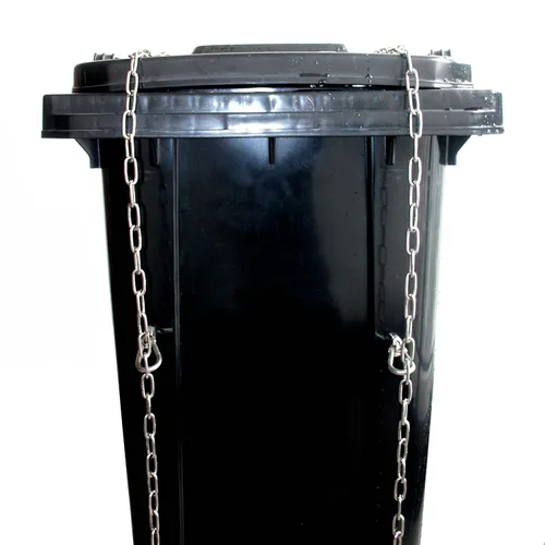 Vista 3 de Correa de seguridad para cubo de basura, requiere perforación, mantiene la tapa cerrada