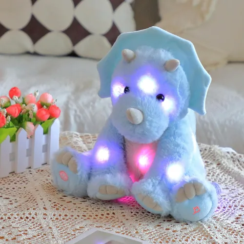 Vista 17 de Cuteoy Peluche LED de dinosaurio azul iluminado, para cumpleaños, Navidad, juguetes de peluche T-Rex, regalos para niños pequeños, 12.5 pulgadas