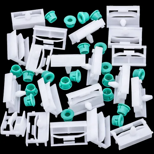 Vista 2 de Rexka Juego de 20 juegos de clips de faldón lateral para panel basculante, clip de moldeo con ojales para BMW E36 E46 E90 E91, 51718184574