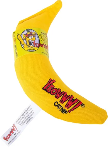 Vista 2 de ¡Yeowww! Juguete de Hierba Gatera, Plátano Amarillo