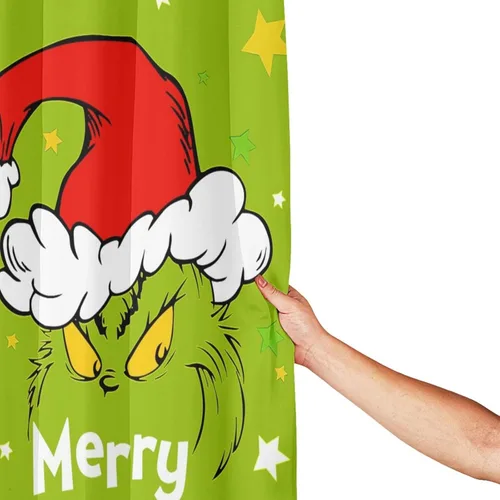 Vista 5 de Cortina de ducha impermeable de Navidad para baño, decoración de baño de invierno, granja, vacaciones, baño, 72 x 72 pulgadas, dobladillo pesado