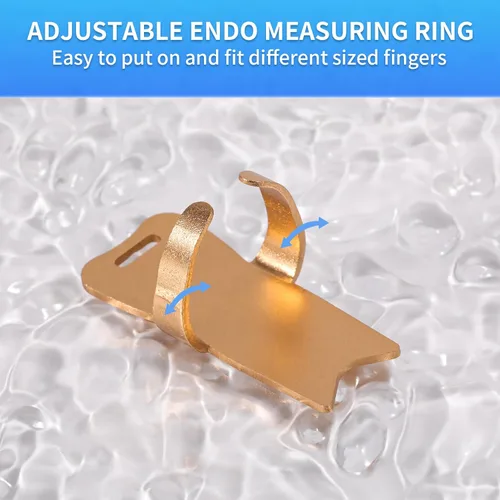 Vista 6 de Anillo de medición endodóntico, regla de dedo roja, instrumento de medición de conducto radicular dental de aluminio, 1.4 in, 1,4 pulgadas, fácil