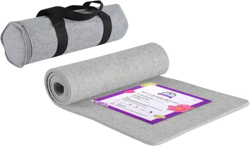 Vista 13 de Rdutuok Alfombrilla de lana de 17 x 13.5 pulgadas para acolchar con funda de transporte y almohadilla de silicona para apoyar el hierro, almohadilla