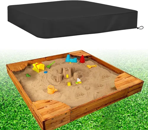 Hoypeyfiy Cubierta de arena para arenero, cubierta de caja de arena para niños para protección de arena y juguetes, cubierta protectora cuadrada con