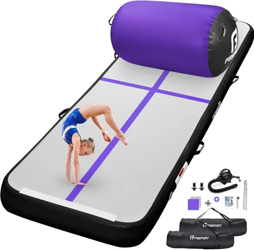 Vista 11 de Air Roller Gymnastics Barrel, Inflatable Gymnastics Air Roller Inflatable Air Gymnastics Mat with Electric Pump for Yoga Cheerleading Training Home