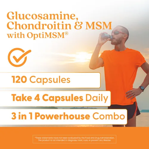 Vista 7 de Doctor's Best Glucosamina Condroitina Msm con cápsulas OptiMSM, apoya la estructura, función y comodidad saludables de las articulaciones, sin OGM