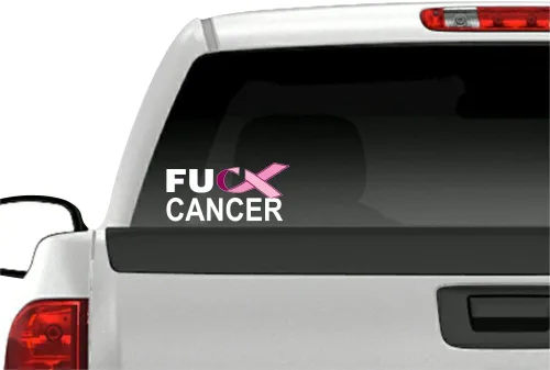 Vista 7 de FCK - 2 calcomanías de vinilo para vehículos con cáncer de colon de 8 pulgadas, color azul oscuro (azul oscuro (2 calcomanías))