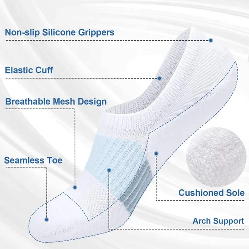 Vista 3 de No Show Socks Womens Cushioned Low Cut Athletic Hidden Liner for Sneakers Ankle Invisible Running Socks 46 Pairs