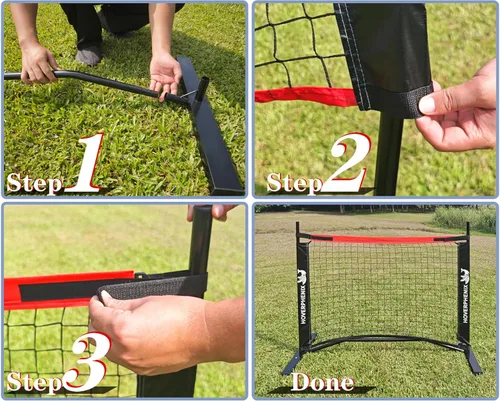 Vista 5 de Hoverphenix 10FT Mini Pickleball Net, 4FT Adjustable Height Dink Training Rebounder Net with Paddles Set of 2, Pickleballs and Carry Bag for Outdoor