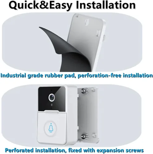 Vista 5 de RUNAAJA - Timbre inalámbrico inteligente con WiFi, intercomunicador, cámara de video, timbre de timbre de seguridad inalámbrico remoto de video