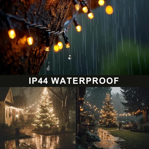 Vista 2 de Dazzle Bright - Guirnalda de luces navideñas, 600 LED, 196 pies, 8 modos de iluminación, temporizador, cable verde, impermeable, para árbol