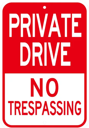 Vista 8 de Señal de entrada privada, (paquete de 2) 12 x 18 pulgadas, letrero de advertencia reflectante de aluminio resistente para carretera privada, fácil