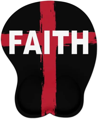 Vista 29 de Mousepad Blessed Religious Cross Ergonomic Wrist Support Non-Slip Base Mouse Mat with Wrist Rest Computer Mousemat for Desk Work Accessories Pad