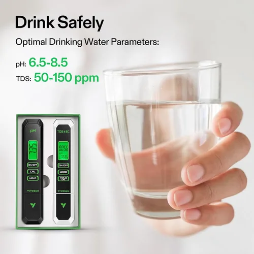 Vista 7 de VIVOSUN Kits de medidor digital de pH y TDS, 0.01 pH de alta precisión tipo bolígrafo, medidor de pH con ± 2 % de precisión de lectura, 3 en 1