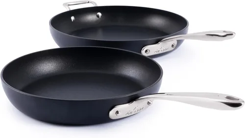 All-Clad HA1 Expert - Juego de sartenes antiadherentes anodizadas duras, 2 piezas de 10 y 12 pulgadas, apto para lavavajillas, apto para horno hasta
