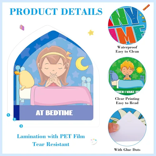 Vista 7 de FaCraft When Should I Pray - Decoraciones de escuela dominical para el aula, recortes de oración religiosa, pósters, tablero de oración, suministros