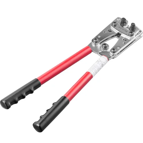 Vista 4 de VEVOR Herramienta de prensado de terminales de cable de batería, 10-1/0 AWG de aluminio para terminales de batería, con 60 conectores de anillo