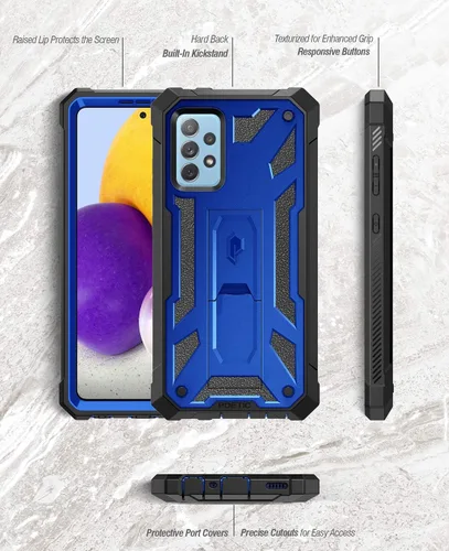 Vista 6 de Poetic Spartan - Funda protectora para Samsung Galaxy A72, con protector de pantalla integrado compatible con identificación de huellas dactilares