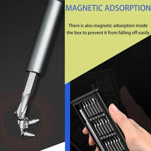 Vista 5 de 24 in 1 Mini Magnetic Small Screwdriver Set, Precision Screwdriver Set for Phone, Computer, Watch, Laptop, Macbook, Game Console, Eyeglass