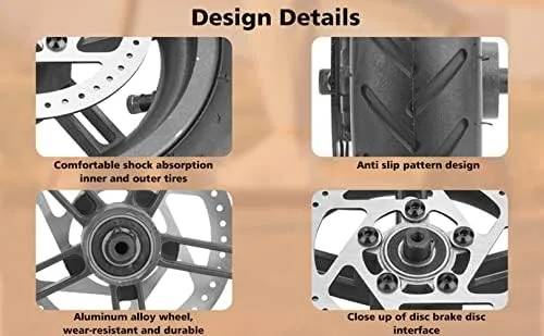 Vista 4 de Scooter eléctrico 5Th Reemplazo de rueda de rueda, Neumáticos traseros eléctricos para scooter, neumático de cubo de rueda, neumático de freno