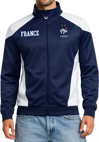 Icon Sports Chaqueta deportiva de la Federación Francesa de Fútbol con licencia oficial, unisex para adultos