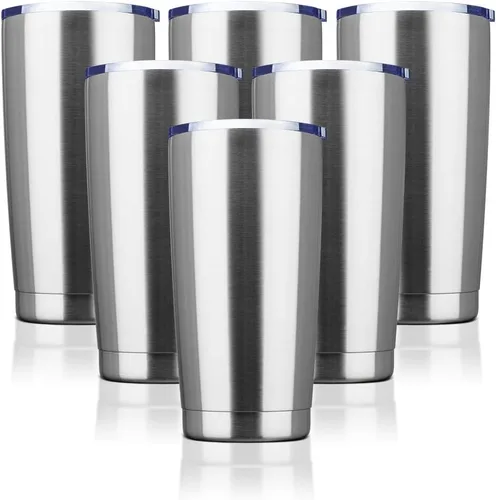 Vista 8 de Vaso con tapa de acero inoxidable aislado al vacío de doble pared para viaje, 20 onzas, taza de café aislada duradera, apto para bebidas heladas