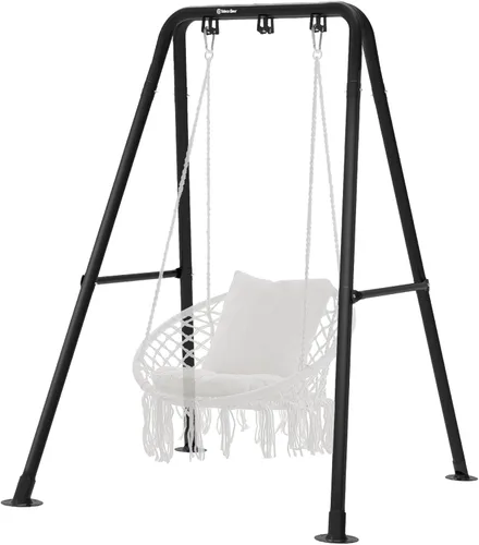 G TALECO GEAR Soporte para silla de hamaca, soporte de hamaca multiusos de acero resistente de 300 libras para interiores y exteriores, silla Negro