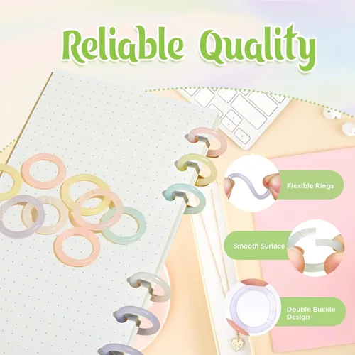 Vista 3 de NEWEST - 100 anillos de hojas sueltas de 1/2 pulgada pequeños para tarjetas de índice, encuadernación de libros, llaveros de plástico, álbumes