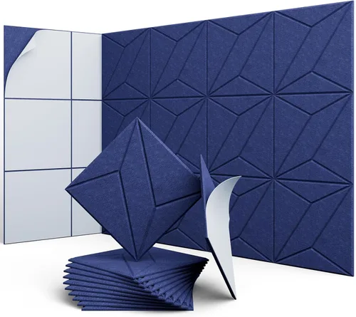 Vista 46 de Paneles acústicos hexagonales, paquete de 12 paneles de absorción de sonido de alta densidad de 12 x 10 x 0.4 pulgadas para mejorar la reducción
