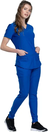 Vista 4 de Form Scrubs para mujer, cuello en V elástico de punto CK840