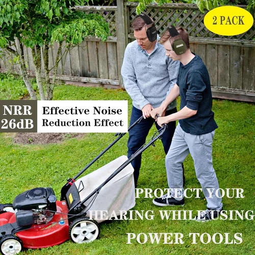 Vista 2 de PROHEAR 016 Shooting - Orejeras de protección para los oídos, paquete de 3, NRR 26dB para rango de armas, caza, negro, verde y rosa