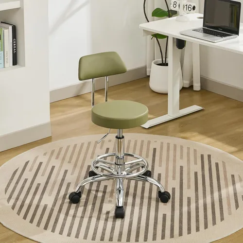 Vista 11 de FIRAVOE Silla de oficina con respaldo (taburete de postura de altura ajustable de 19.5 a 26.6 pulgadas) (silla de dibujo con ruedas) taburete