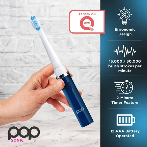 Vista 85 de Cepillo de dientes eléctrico Pop Sonic (puntos rojos) – Cepillos de dientes de viaje con batería AAA Cepillos de dientes eléctricos para niños