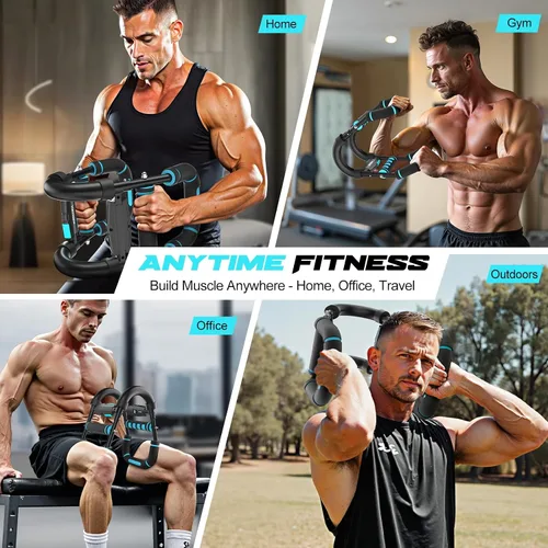 Vista 20 de Twister Arm Trainer for Men, Chest Workout Equipment 5-Level Adjustable (40-130lb) with Ergonomic 27° Targets Biceps/Clip/Thigh, Portable Exerciser
