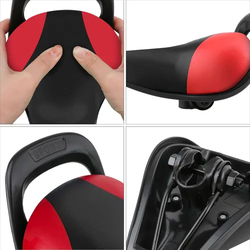 Vista 5 de SM SunniMix Sillín de bicicleta para niños, asiento universal para niños, accesorios de ciclismo, silla de repuesto para MTB, rojo