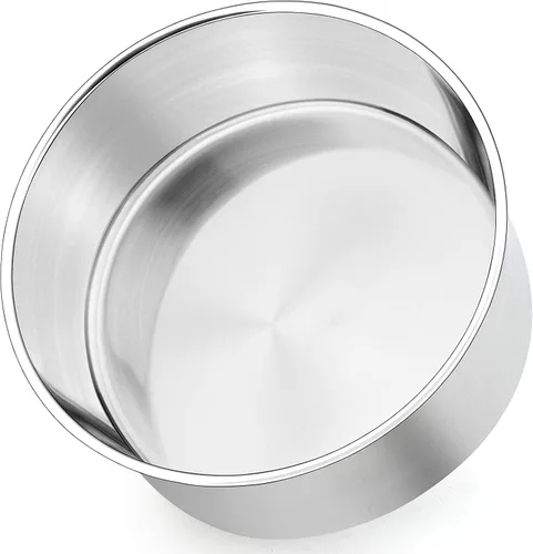 Vista 8 de P&P CHEF - Juego de moldes redondos para tartas de 6 pulgadas, moldes de acero inoxidable para hornear de capa para tartas de cumpleaños y boda,